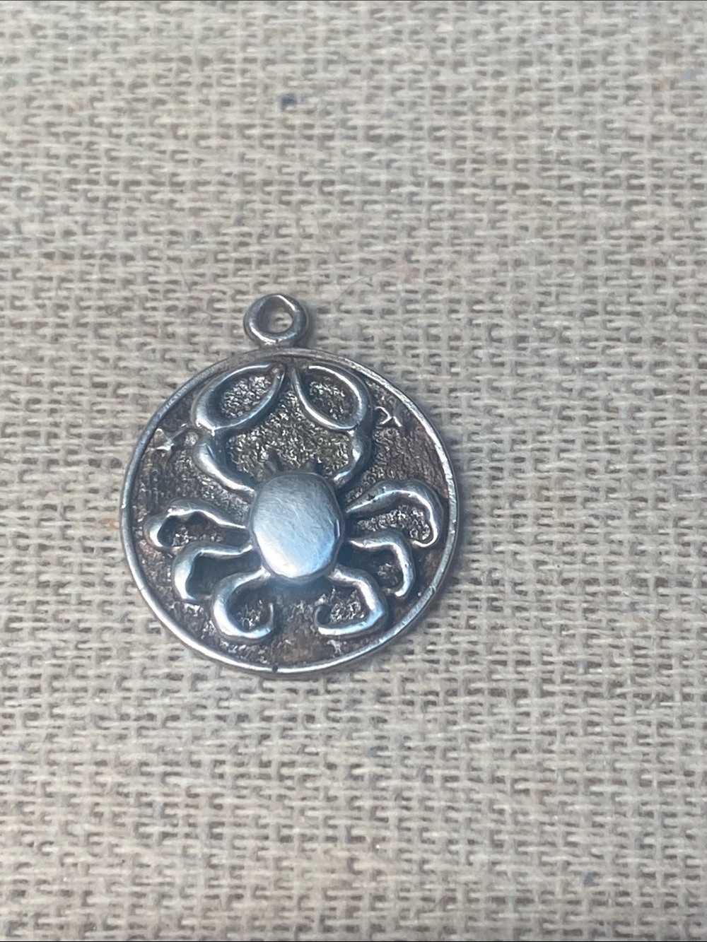 Vintage Charm Cancer the Crab Sterling Silver Zodiac Astrology Bracelet Charm